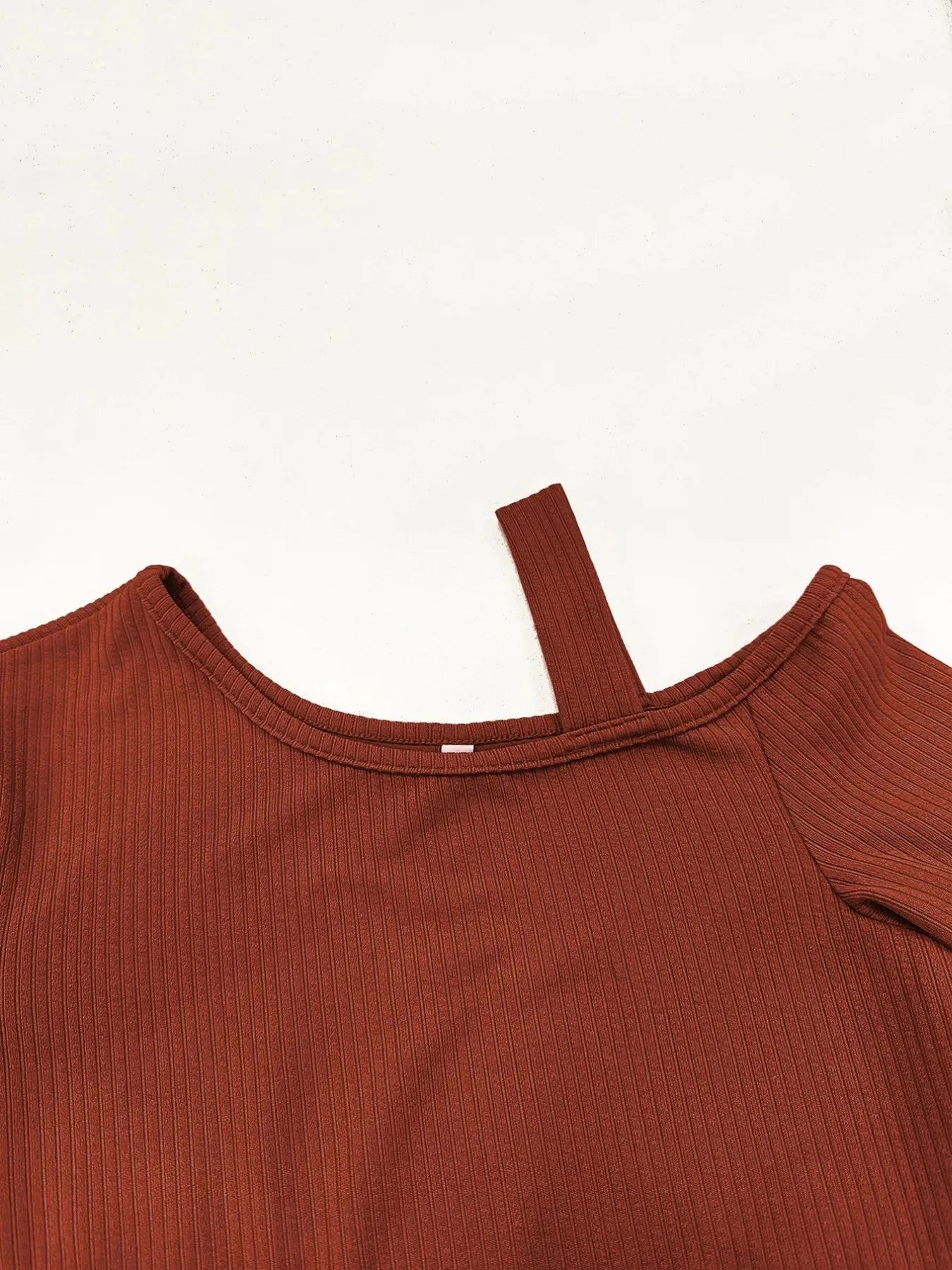 Ruched Asymmetrical Neck Ribbed Bodycon Dress