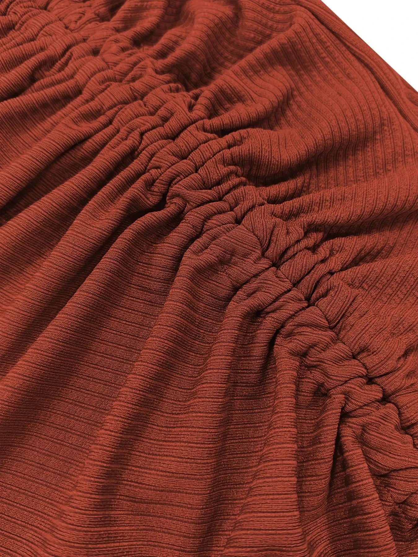 Ruched Asymmetrical Neck Ribbed Bodycon Dress