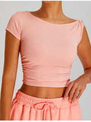 Ruched Side Crop T-Shirt