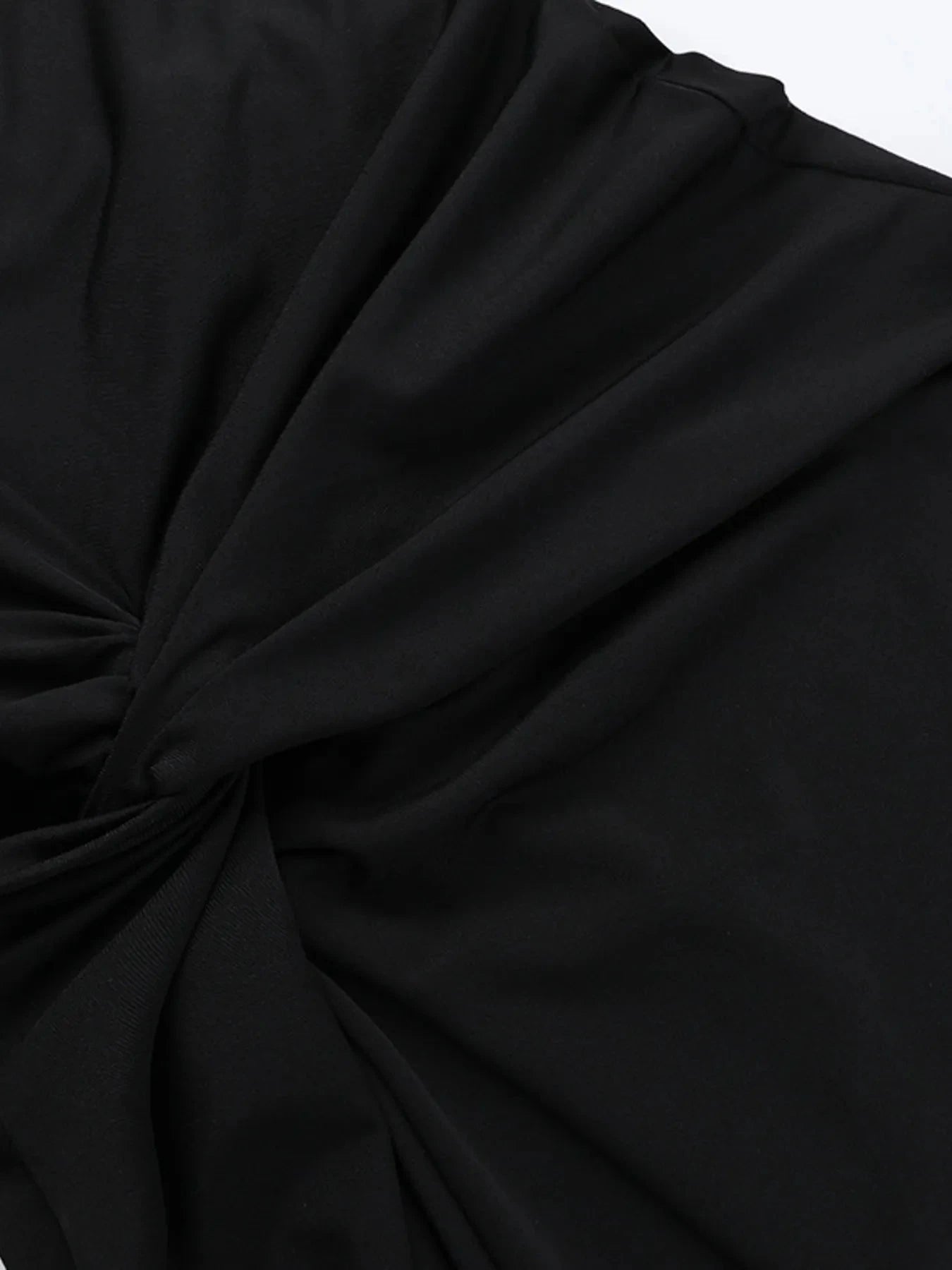 Ruched Slit Cap Sleeve Maxi Dress