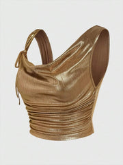 Ruched Tank with Side Tie Details