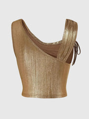Ruched Tank with Side Tie Details