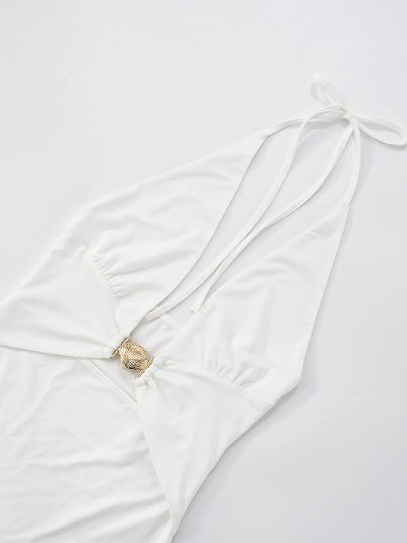 Ruffled Hem Halter Neck Mini Dress