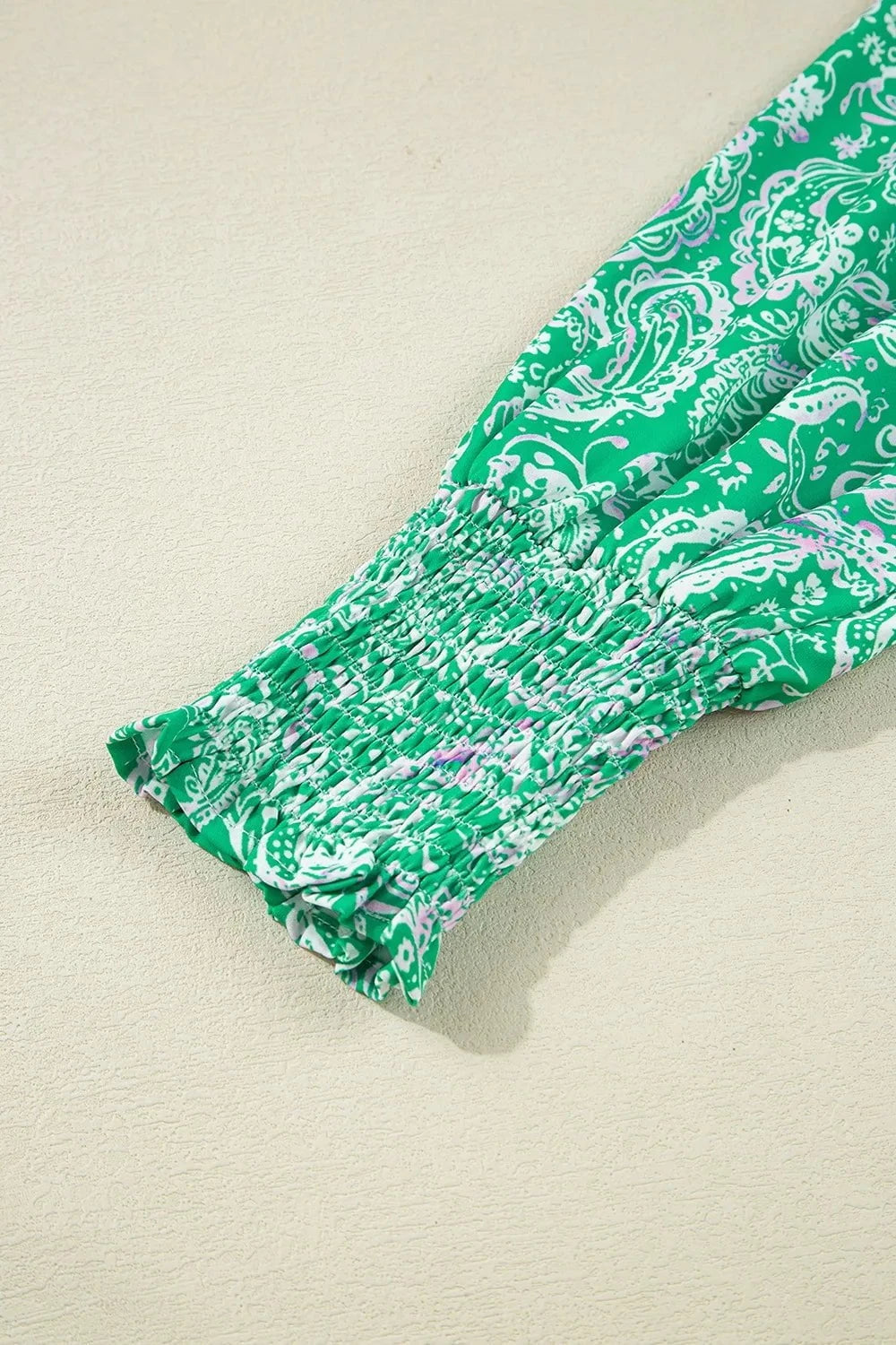 Ruffled Hem Long Sleeve Shirt Dress