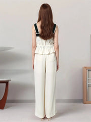 Ruffled Hem Tank and Pants Set