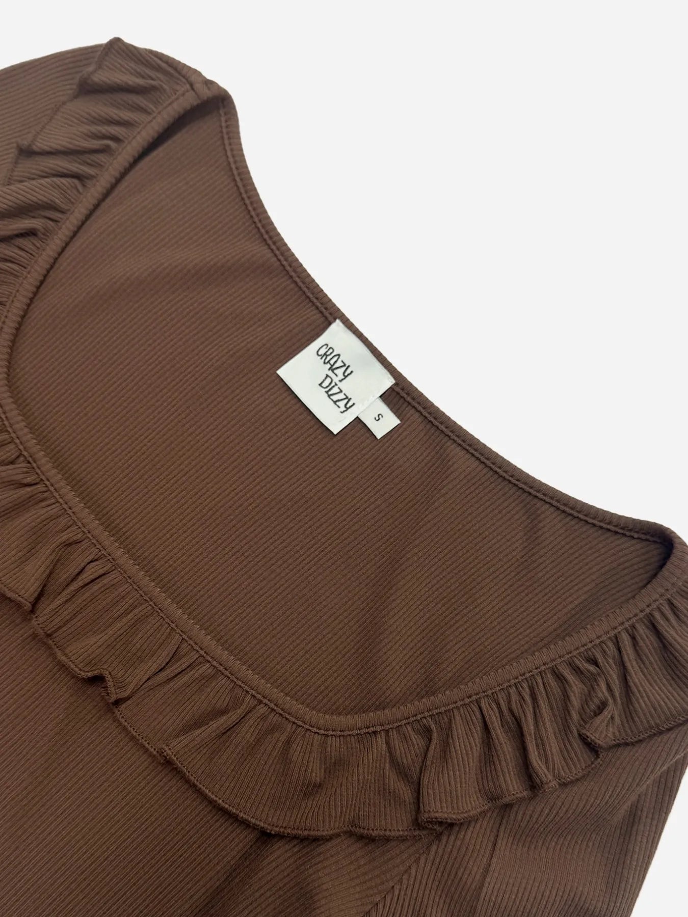 Ruffled Square Neck Long Sleeve Top