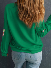 Santa Delivering Gifts Christmas Sequin Graphic Sweatshirt