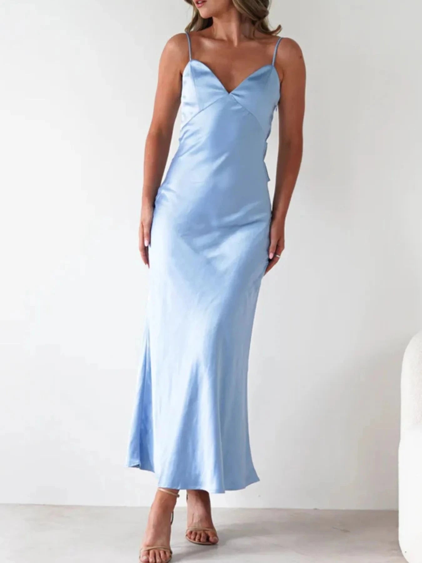 Satin Backless Cami Dress