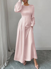 Satin Long Sleeve Maxi Dress