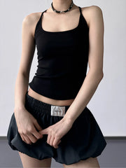 Scoop Neck Cami Top Black / S