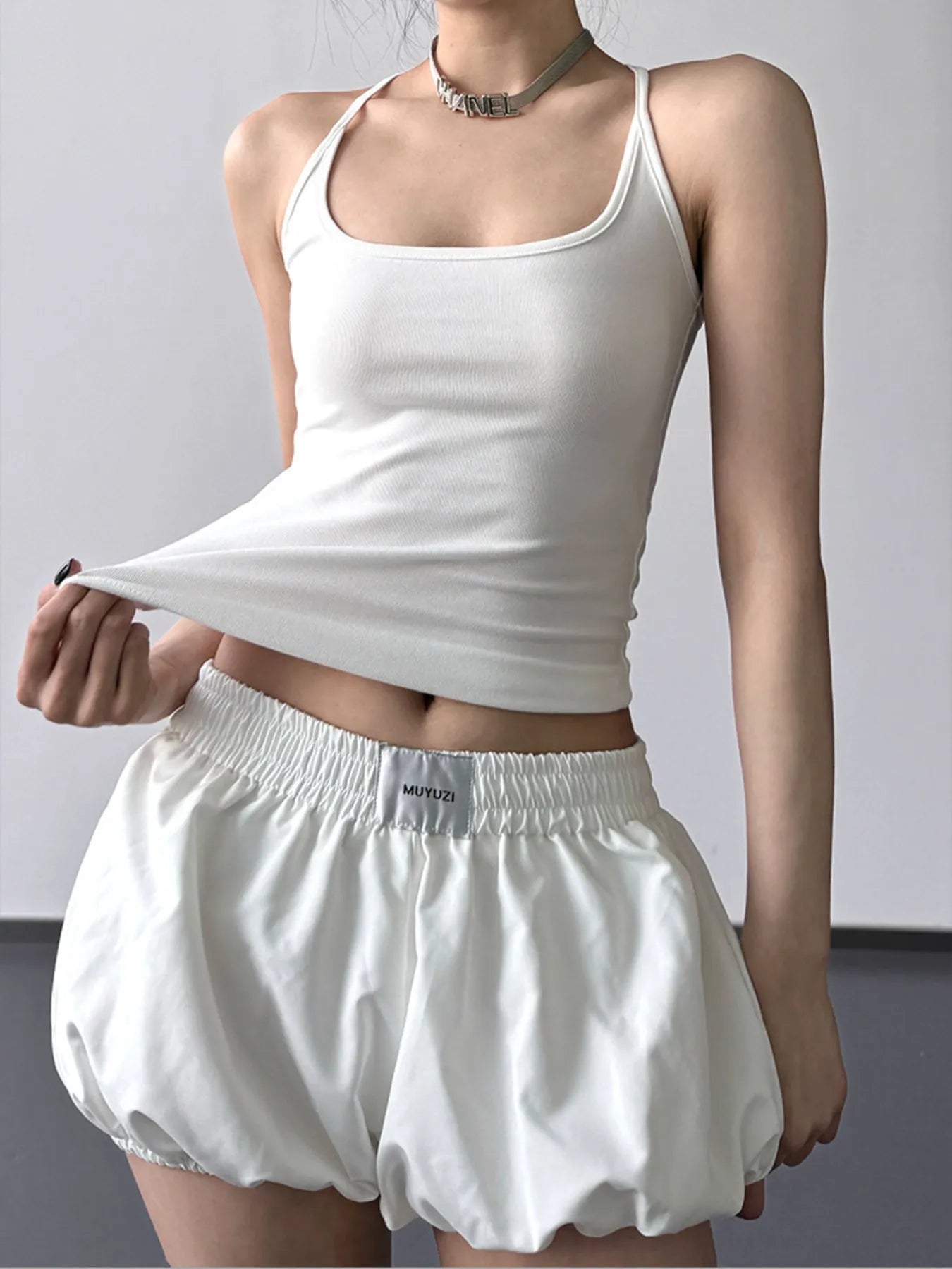 Scoop Neck Cami Top White / S