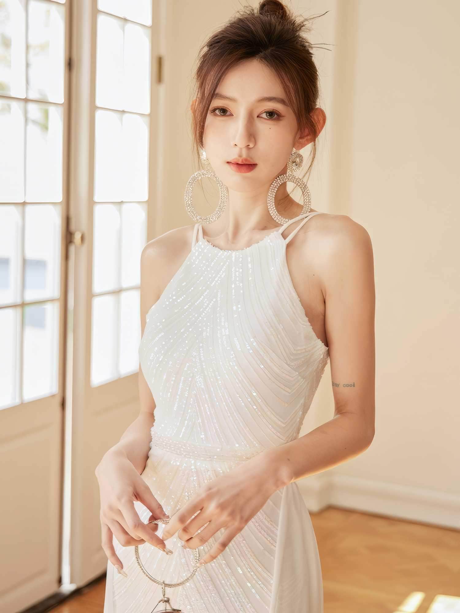 Sequin Detailed Glistening Mermaid Bridal Dress