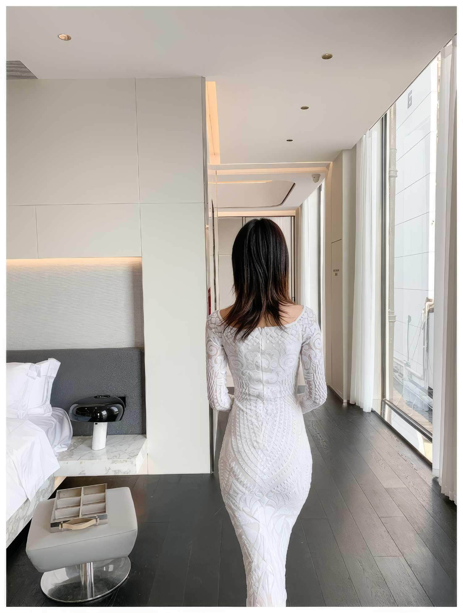 Sequin Embroidered Longsleeve Mermaid Dress