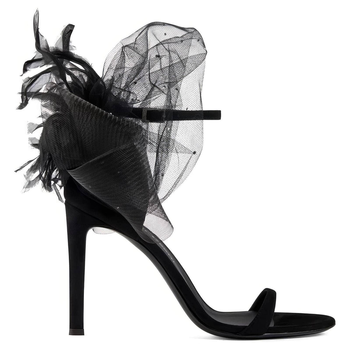 Sexy Ankle Strap Flower Heels EU 33 / Black / 7.5CM