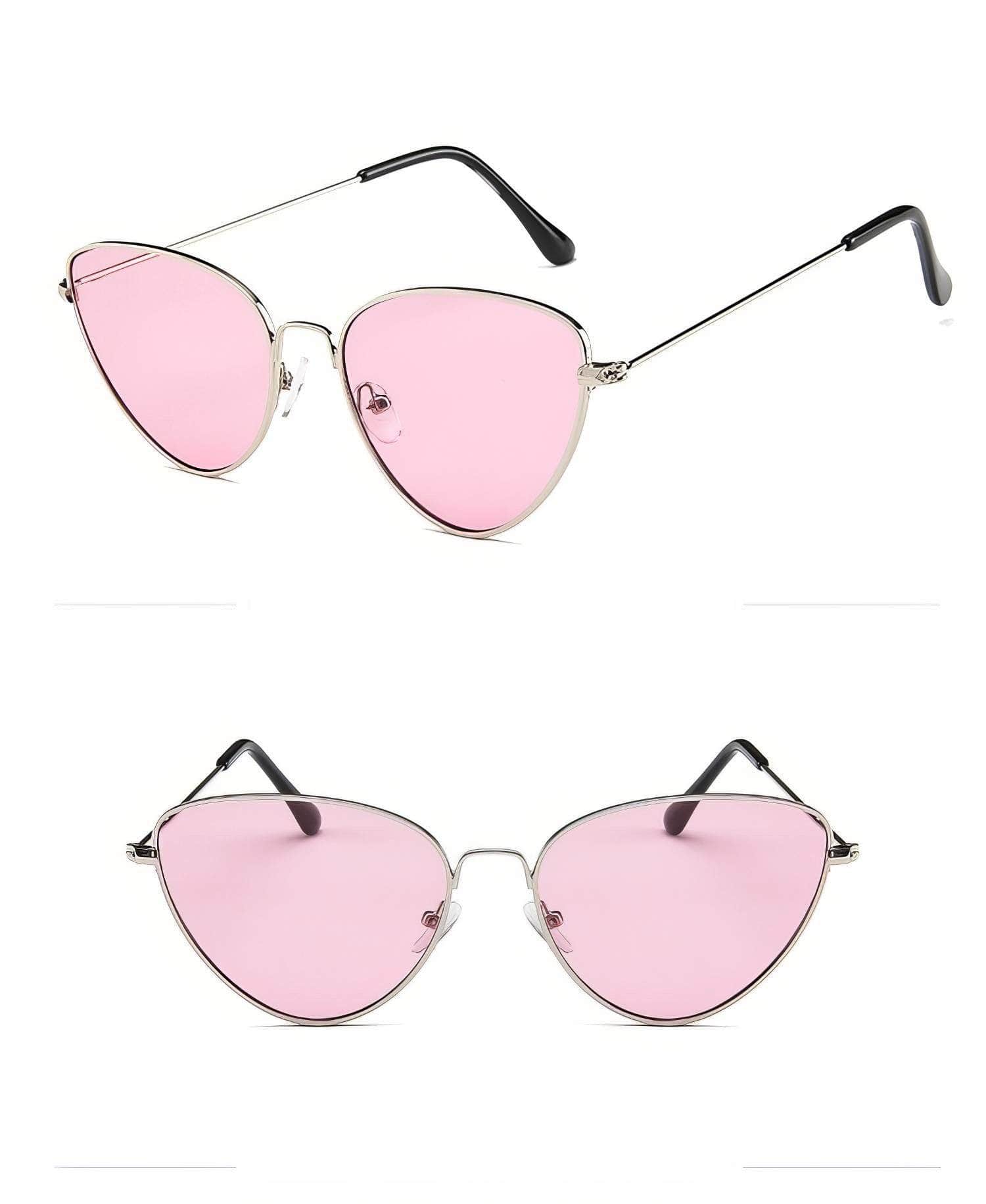 Sexy Transparent Cat Eye Sunglasses Light Pink/Black / Resin