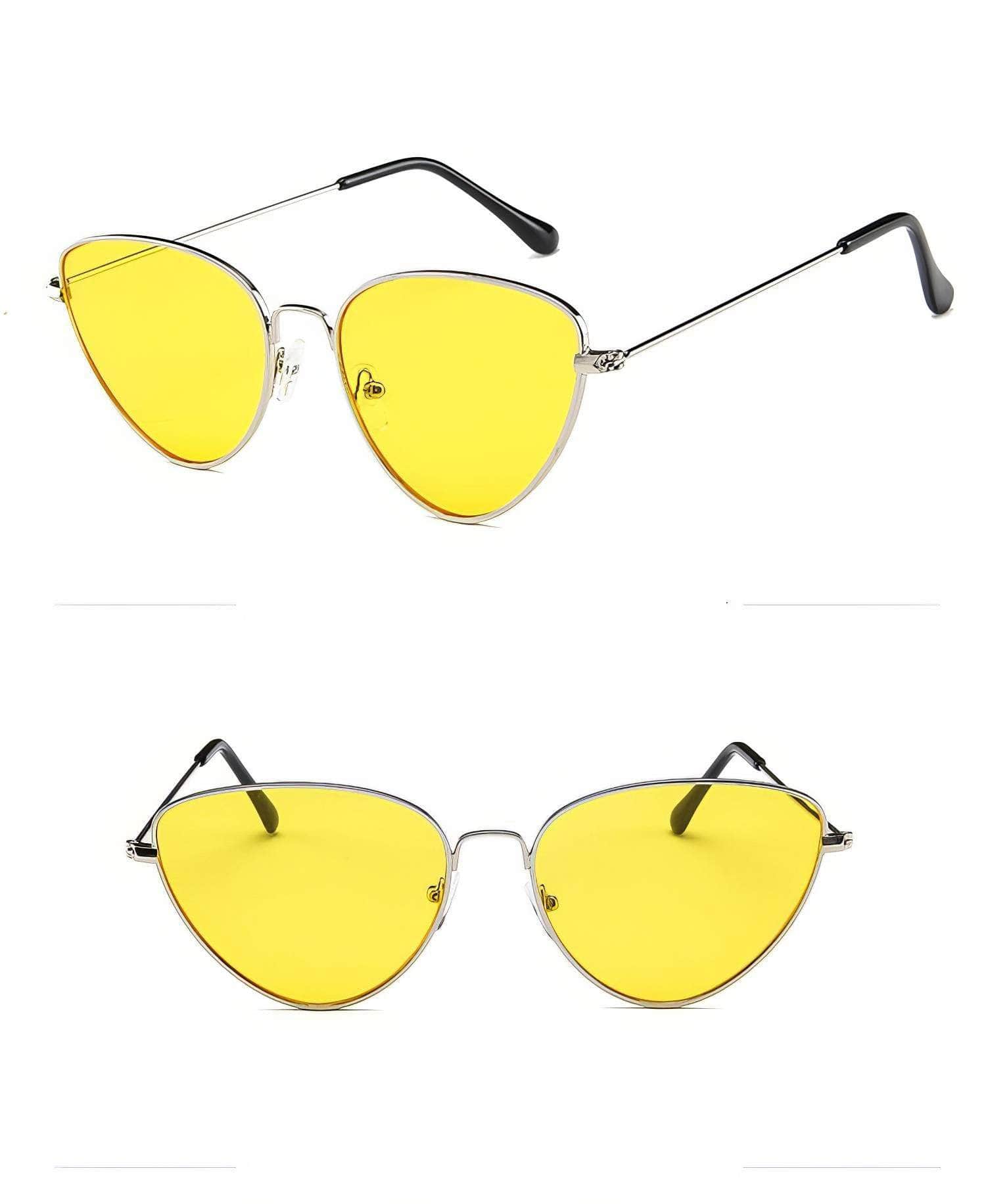 Sexy Transparent Cat Eye Sunglasses Yellow/Black / Resin