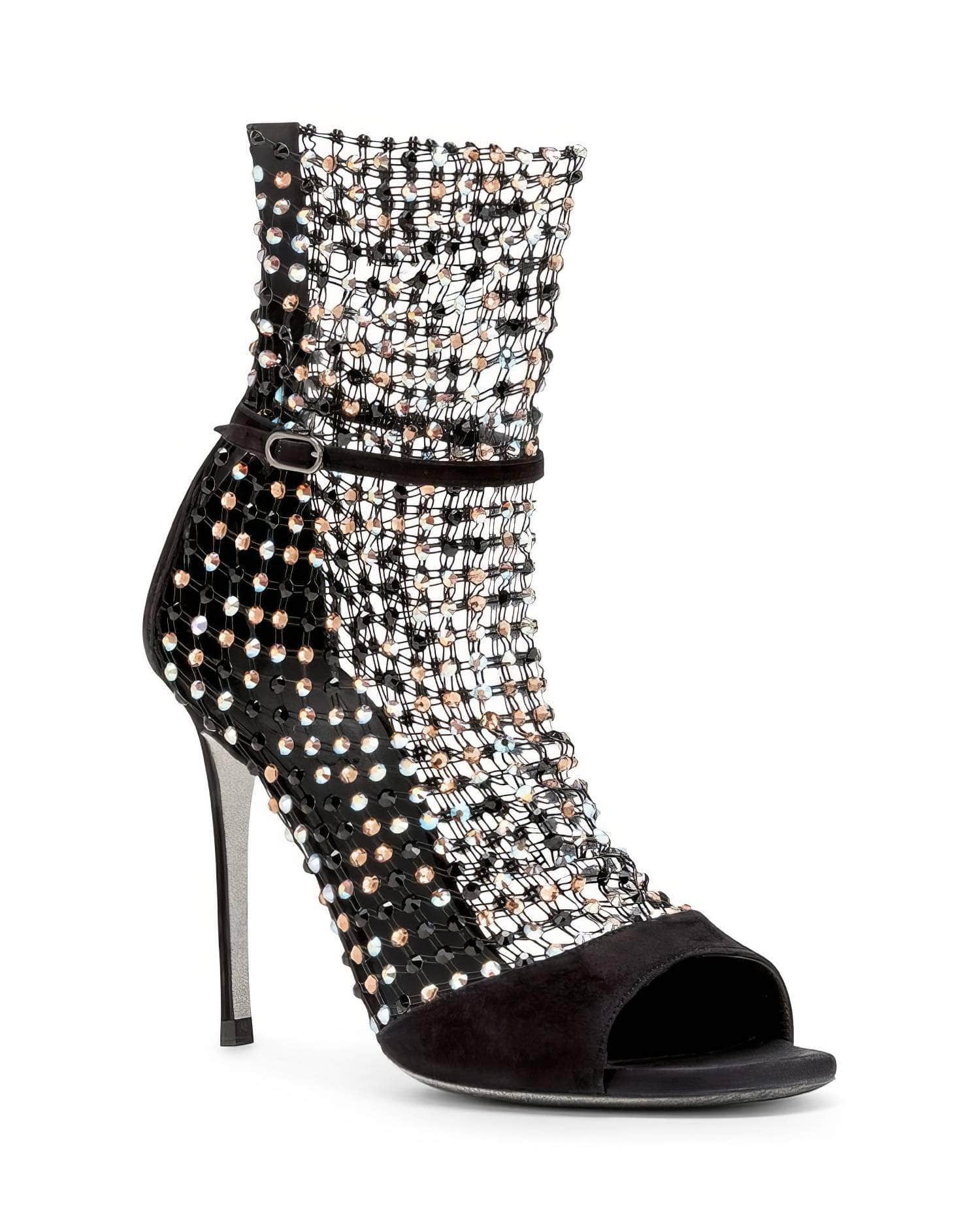 Shining Rhinestone Ankle Boots Heels