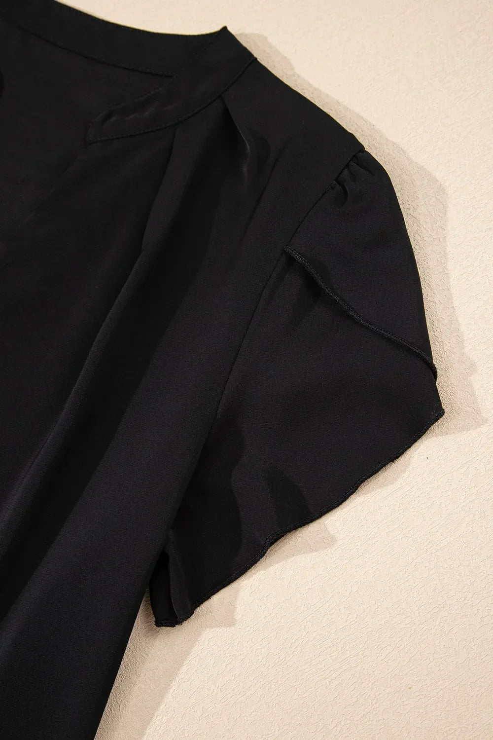 Short Sleeve Notched Blouse