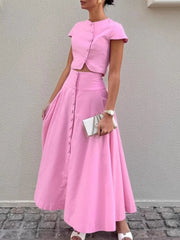 Short Sleeve Top and Skirt set