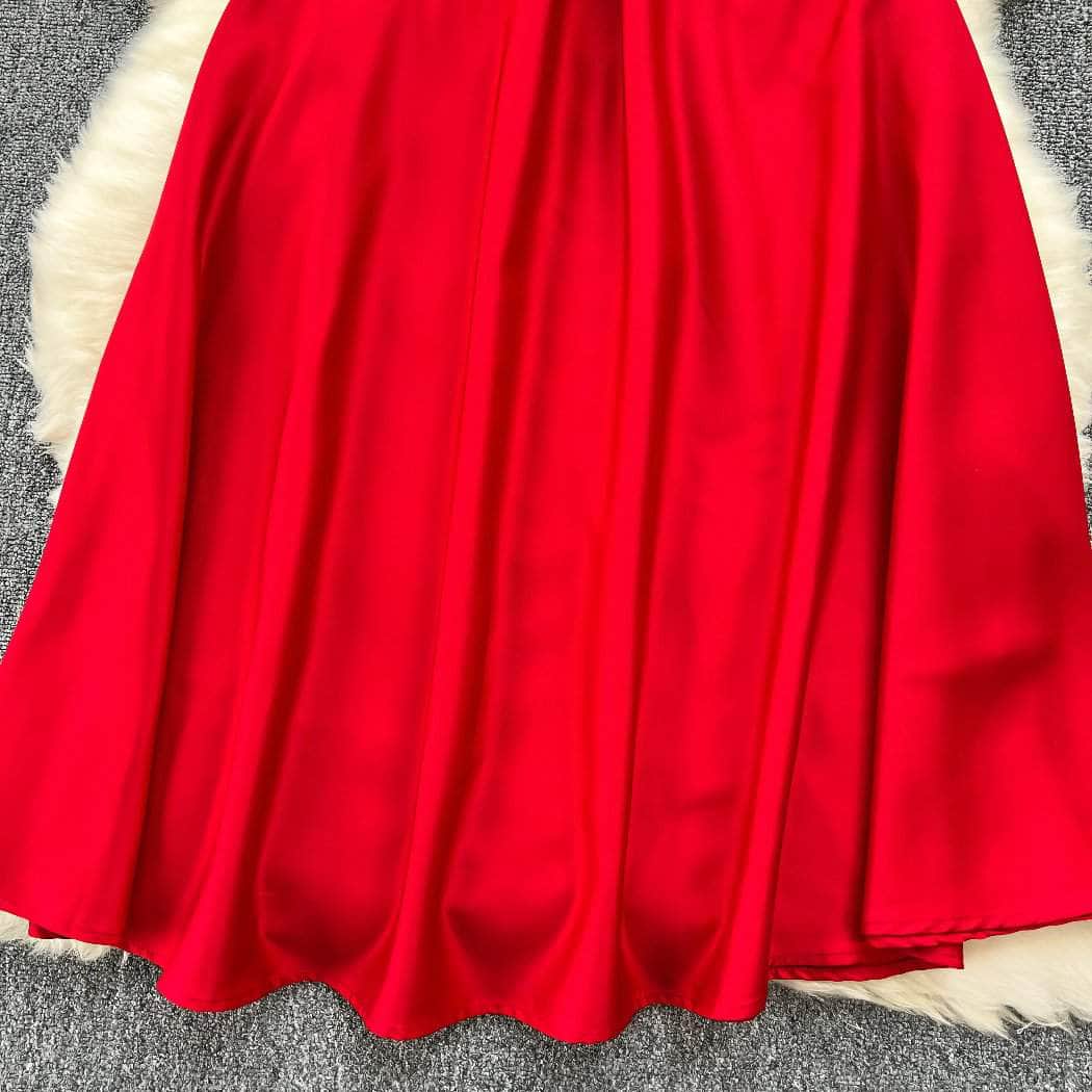 Sleeveless Cap Sleeves V-Neck Midi Dress