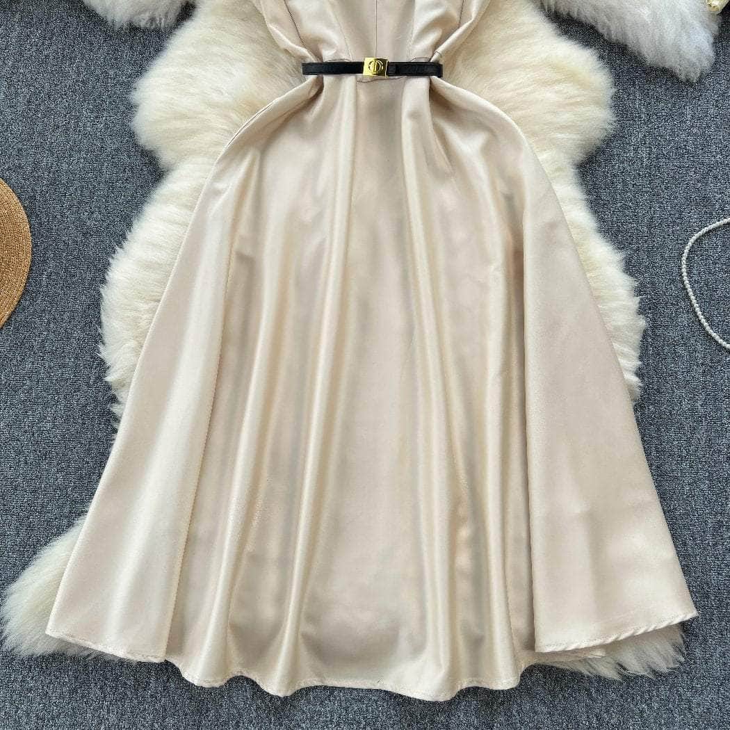 Sleeveless Cap Sleeves V-Neck Midi Dress