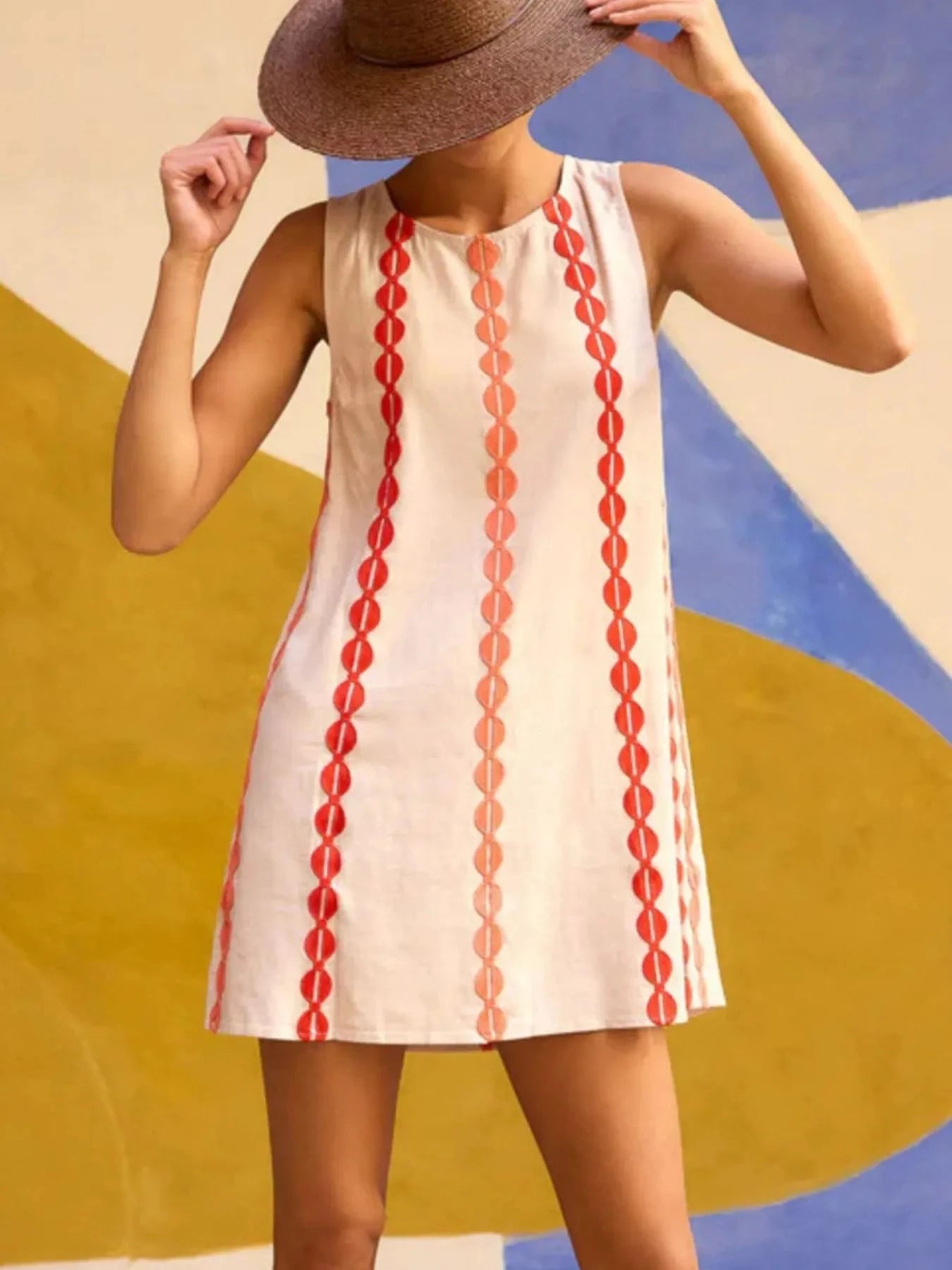 Sleeveless Geometric Print Mini Dress