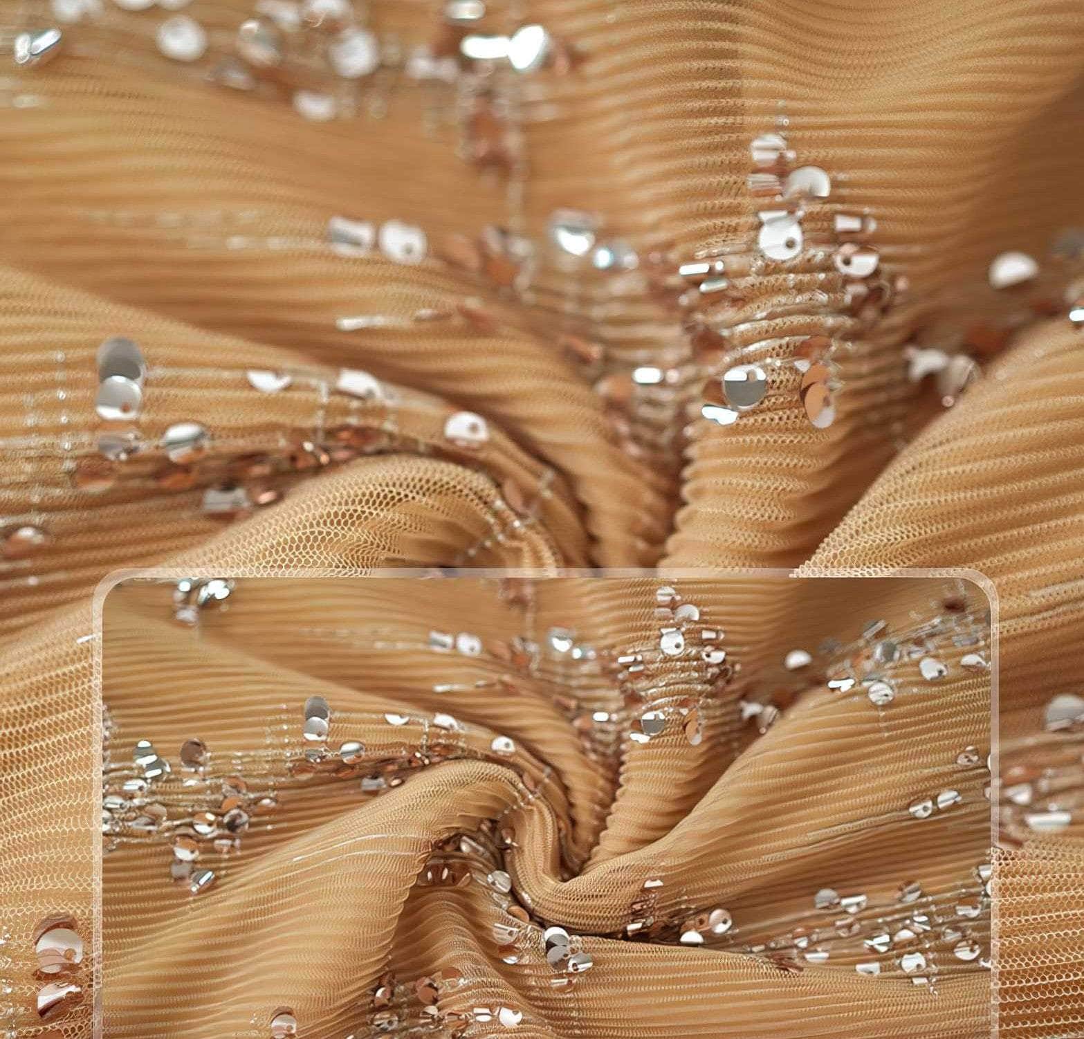 Sleeveless Sequined Midi Cocktail Dress