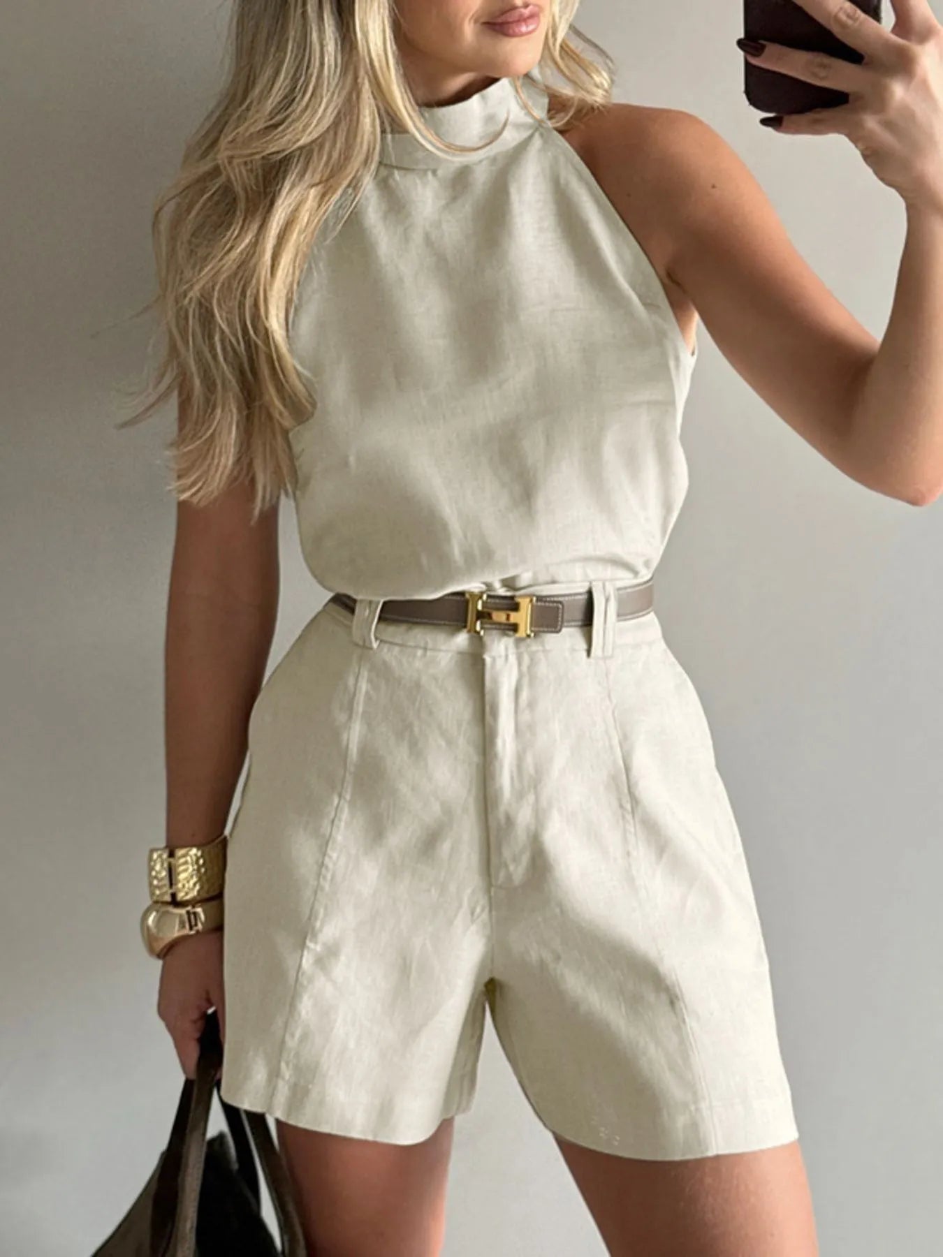 Sleeveless Top and Shorts Set