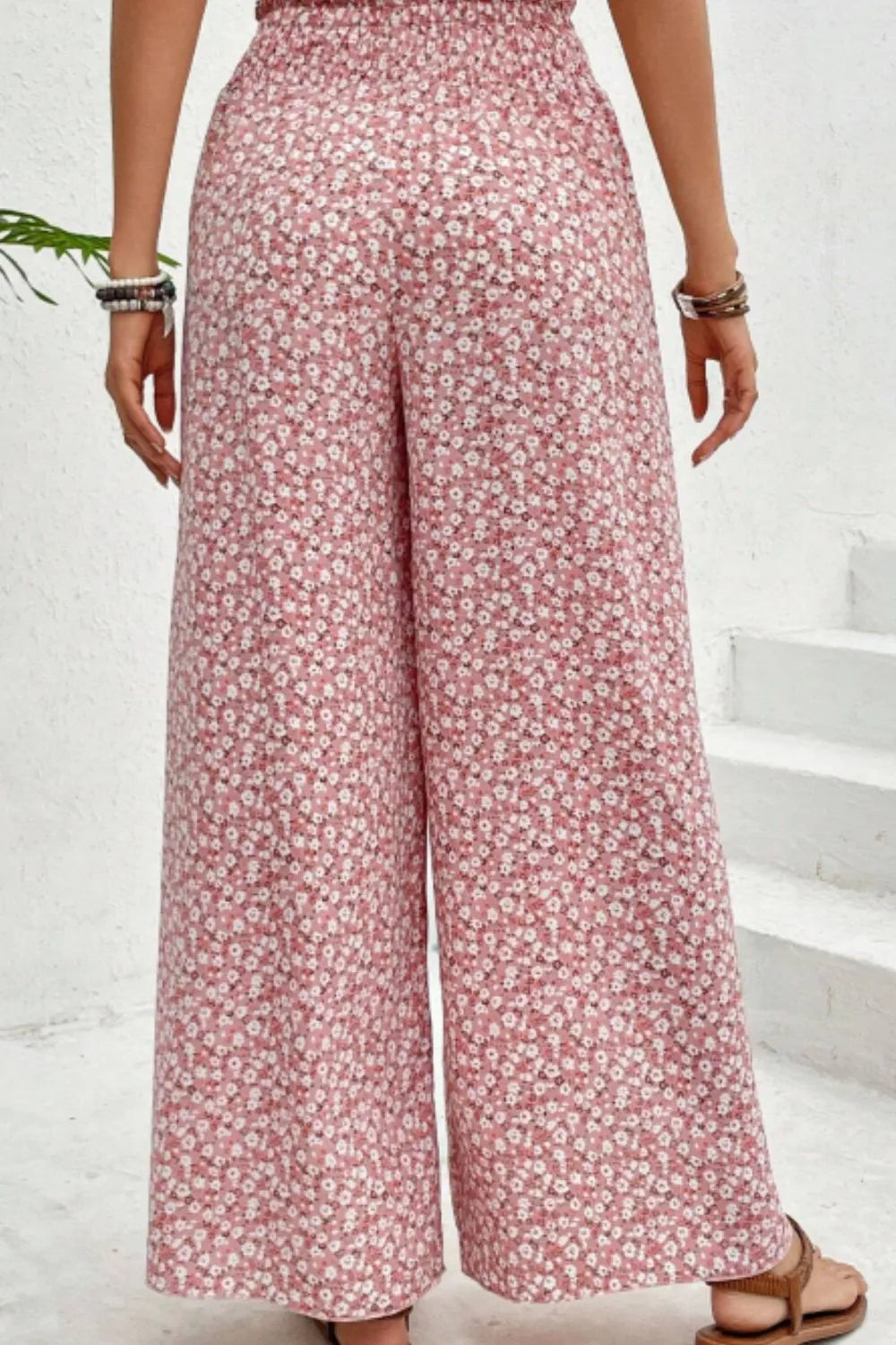 Slit Printed Wide leg Pants