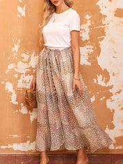 Slit Tiered Maxi Skirt