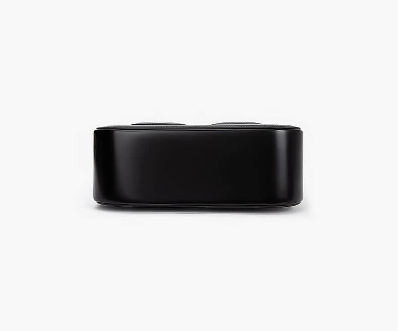 Small Black Top Handle Bag with Unique Gold Tone Hand Sculpture Black