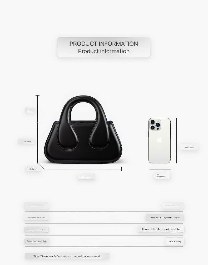 Small Black Top Handle Bag with Unique Gold Tone Hand Sculpture Black