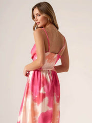 Smocked Back Tie-Dye Maxi Cami Dress