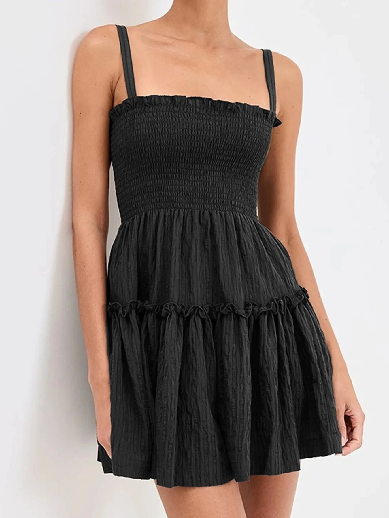 Smocked Frill Cami Mini Dress