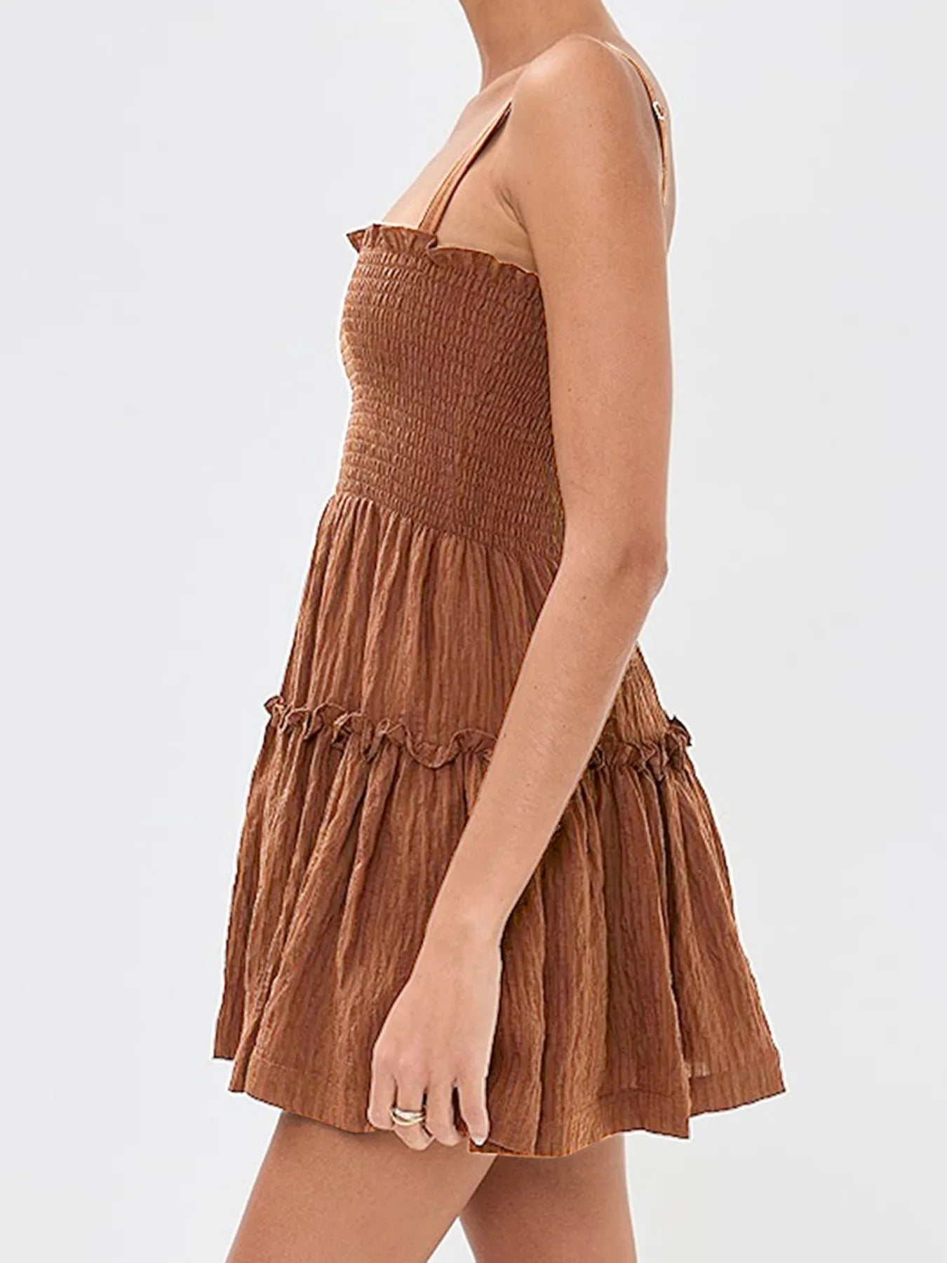 Smocked Frill Cami Mini Dress