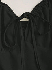 Smocked Tied Front Cami Dress