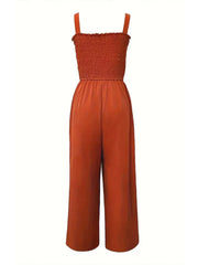 Smocked Wide Leg Jumpsuit