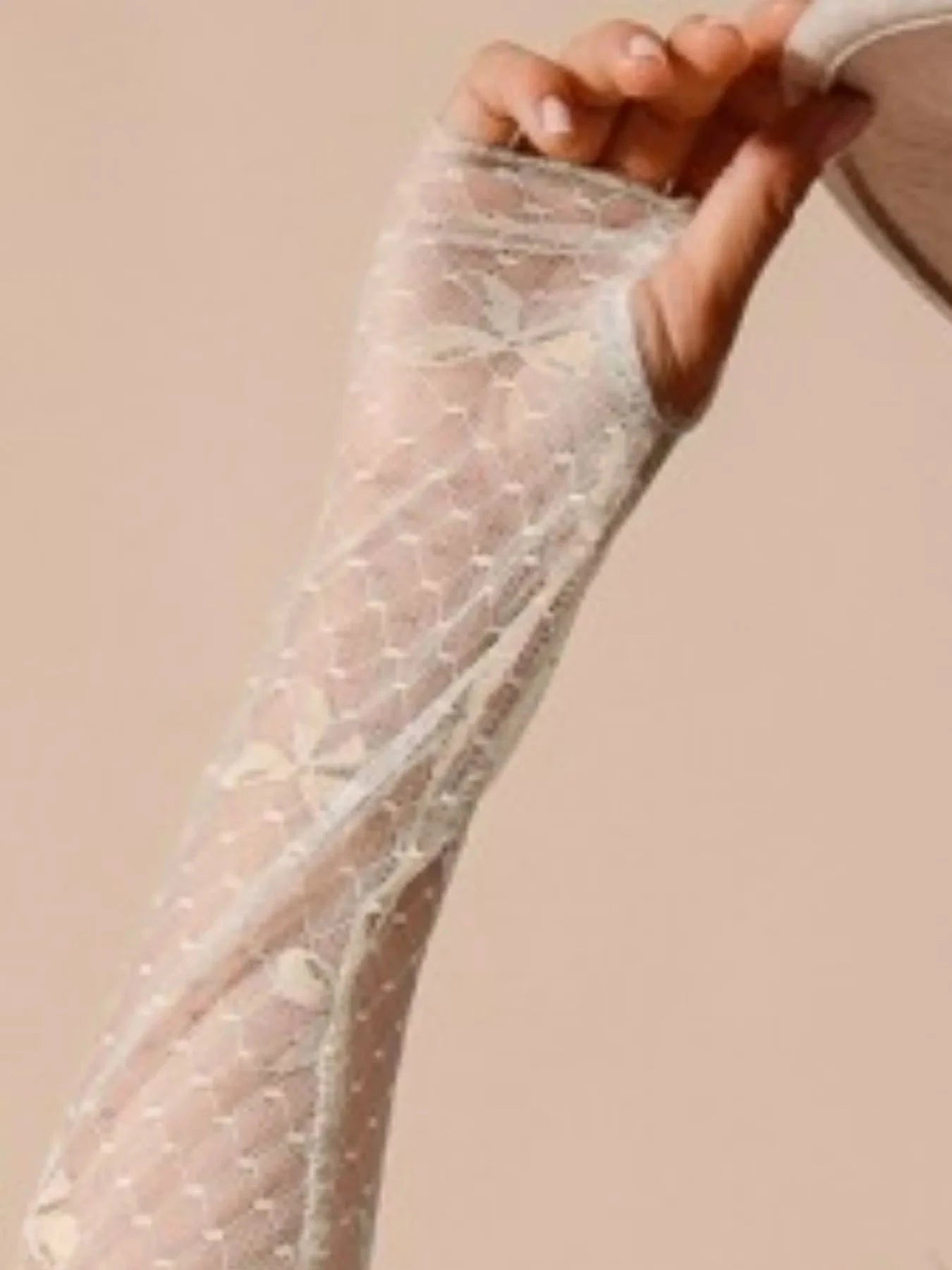 SO ME Bow Ribbon Pattern Sheer Lace Top