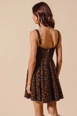 SO ME Mineral Washed Leopard Flare Cami Dress