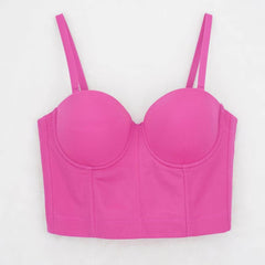 Solid Color Bustier Cami Top Bralette S / DeepPink