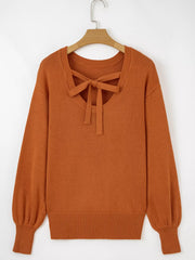 Solid Color Ribbed Trim Drop Shoulder Sweater