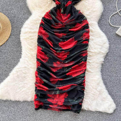 Spaghetti Strap Bustier Floral Slimfit Dress