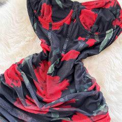 Spaghetti Strap Bustier Floral Slimfit Dress