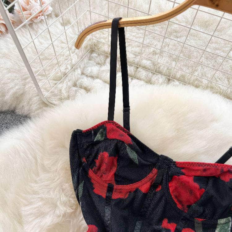 Spaghetti Strap Bustier Floral Slimfit Dress