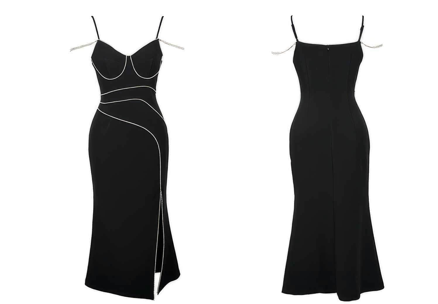 Spaghetti Strap Rhinestone Embellished Maxi Dress