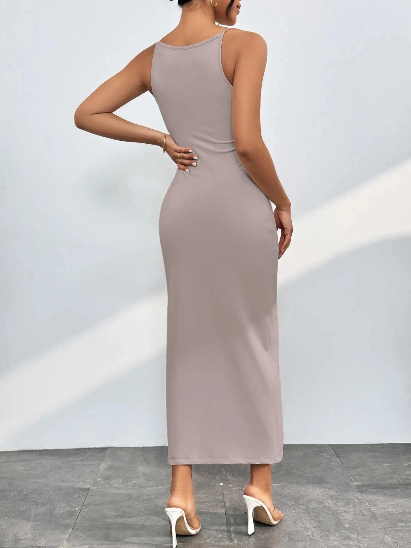 Spaghetti Straps Midi Bodycon Dress