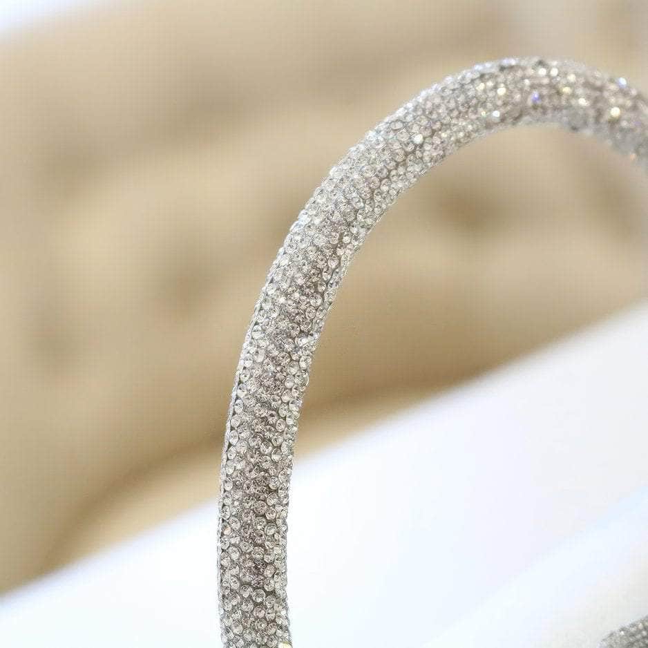 Sparkling 3D Floral Shimmery Top Handle Bag