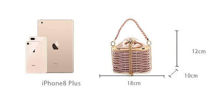 Sparkling Gold Detailed Rhinestone Woven Clutch Bag