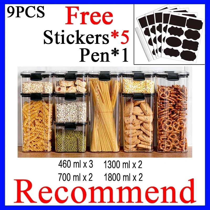 Stackable Plastic Food Storage Boxes: Sealed Jars for Kitchen H