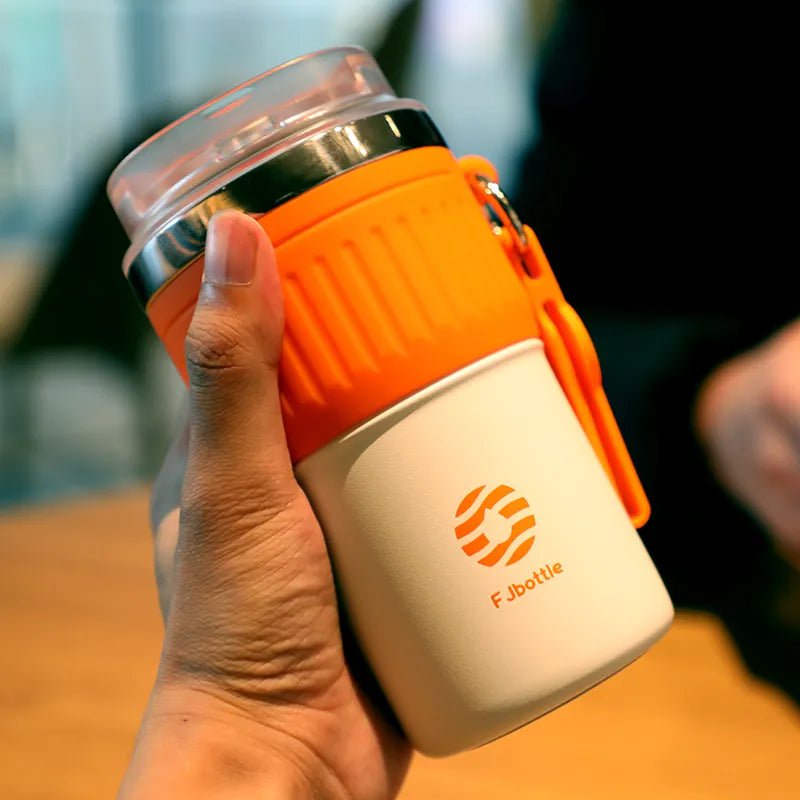 Stainless steel coffee tumbler: portable, leak-proof